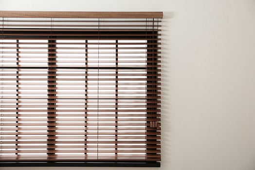 Modern window with stylish wooden blinds | The Blind Guy of 30A in Beach, FL